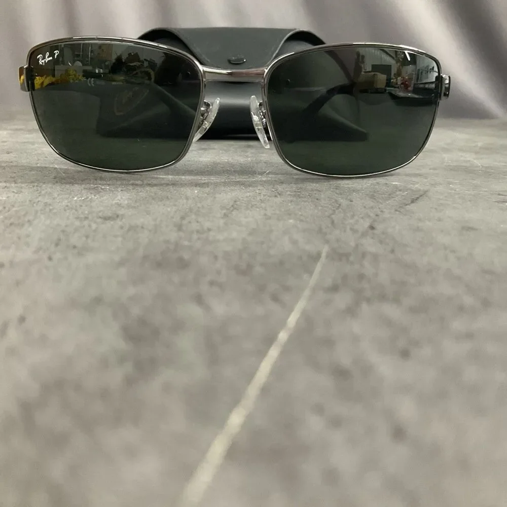 Ray Ban 3478 Gun Metal With Green Tint. Case Included